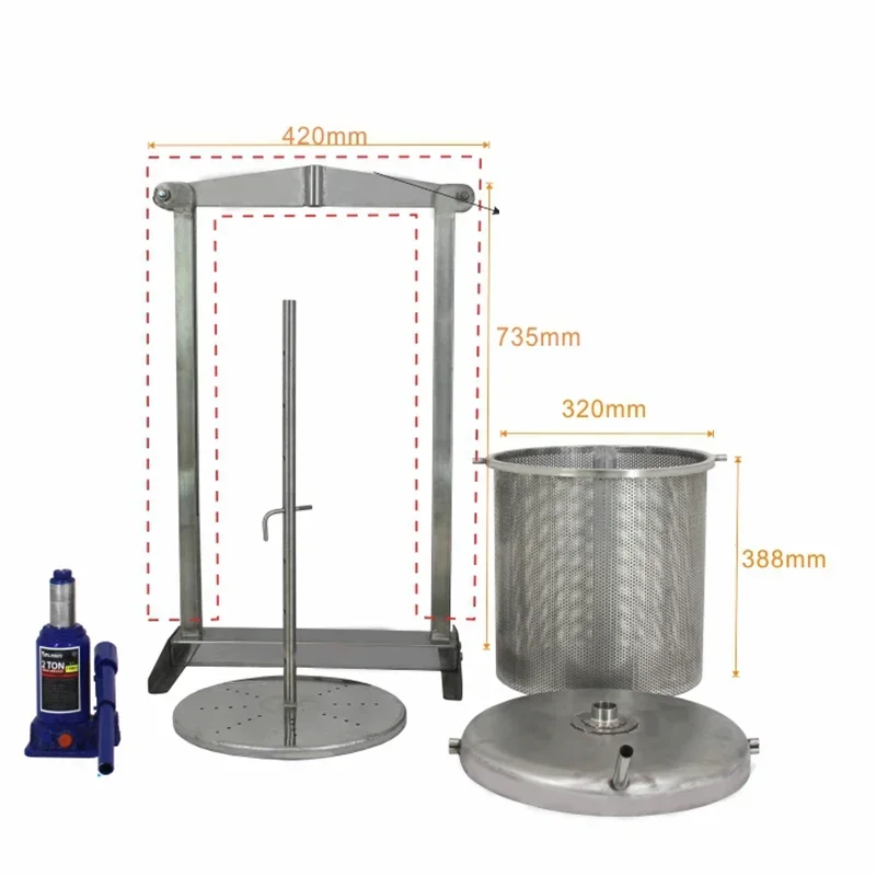 

2025 Household 220v Stainless Steel Squeezer Wine Residue Separation Juicer Fruit Squeezer With Lifting Jack Press Juicer Squeez