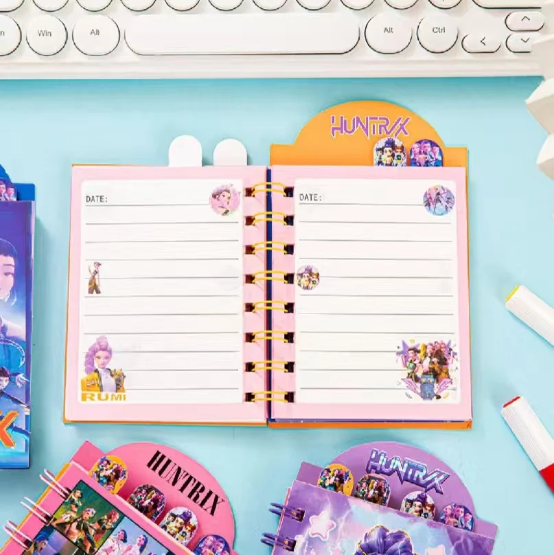 A6 KPop شيطان الصيادين لفائف أجهزة الكمبيوتر المحمولة للطلاب أنيمي الكرتون Kawaii مجلة دفتر بنين بنات موضة سجل دفتر الهدايا