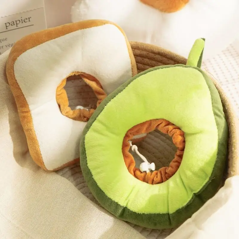 Toast Avocado Soft Elizabethan Collar for Cats/Dogs Adjustable Pet Recovery Cone for Wound Protection Anti-Licking Neck Ring