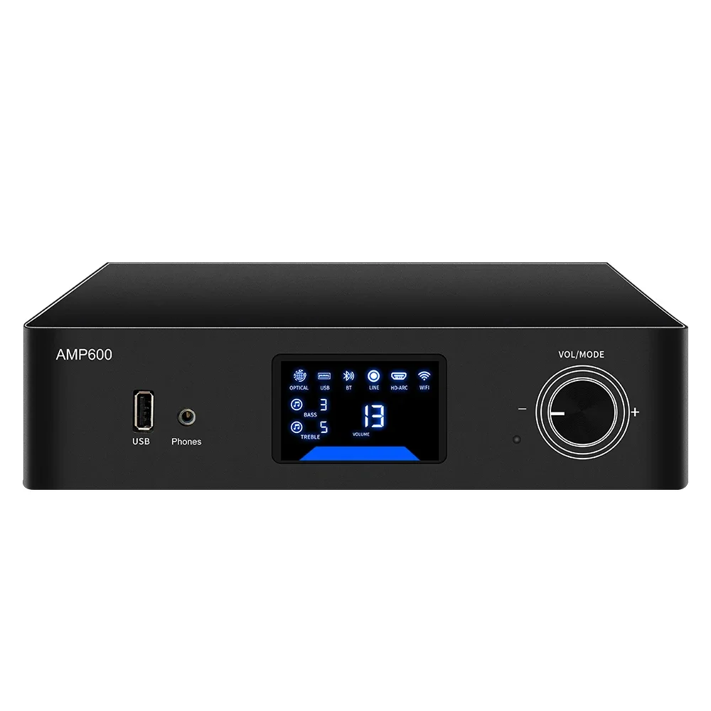 

EMIUZEK AMP600 600W Мощный усилитель TPA3255 с поддержкой lossless-декодирования, NAS и Hi-Fi QPLAY-стриминга