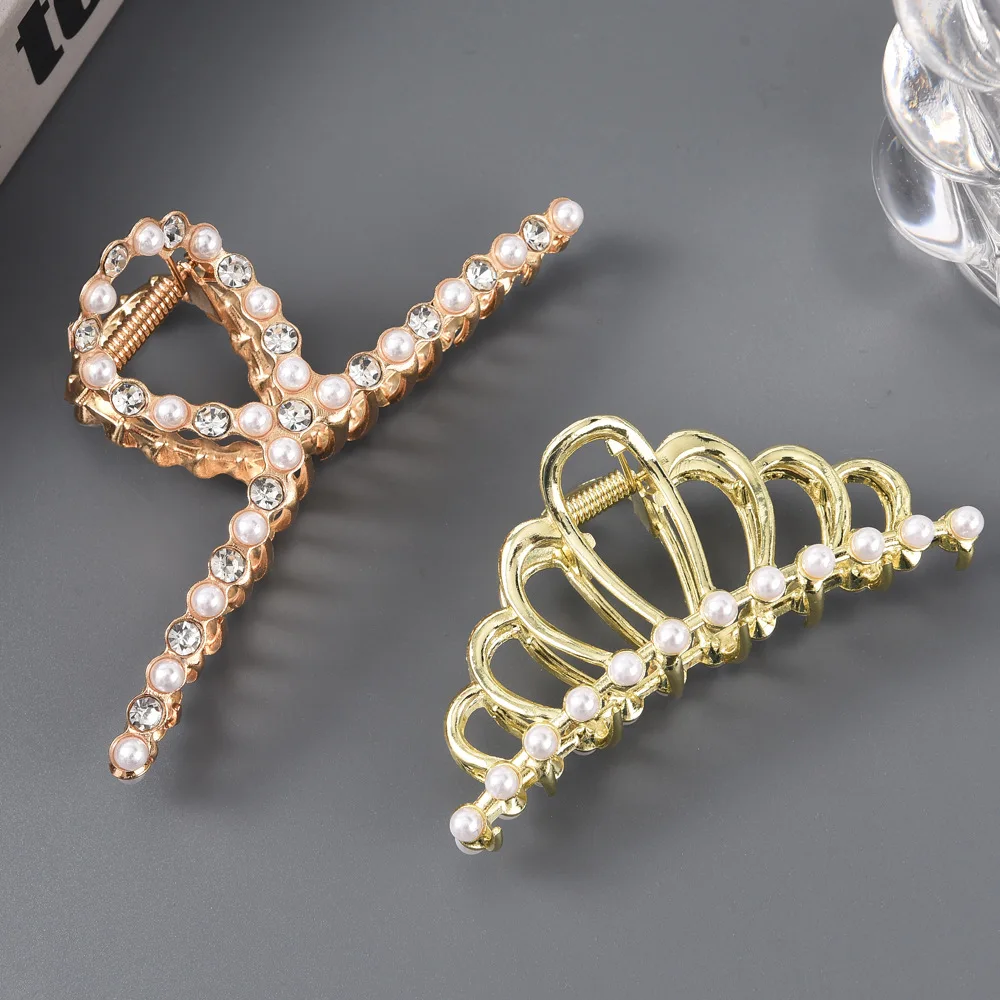 2022 Multiple Styles Fashion Alloy Geometric Large Exquisite Versatile Hairpin Barrettes for Women Girl Accessories Headwear