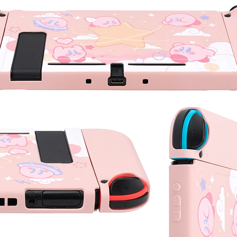 Pink Protective Shell For Nintendo Switch Oled Cute Cartoon Soft TPU Cover for Nintendo Switch Game Accessories Dockable Case