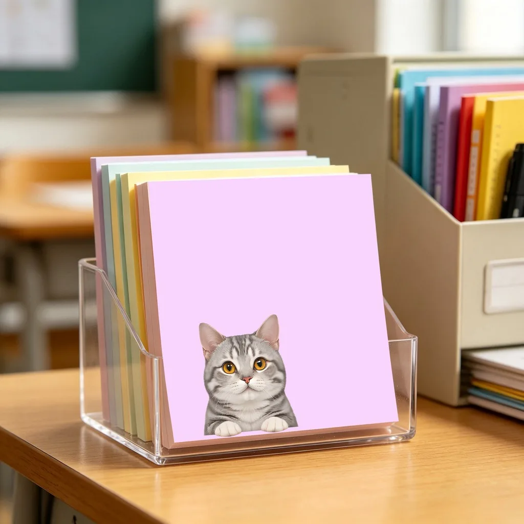 Cute Printed Self-Adhesive Memo Pads 9 Pack, 50 Sheets Per Pad Small Sticky Notes For Office School Note Taking