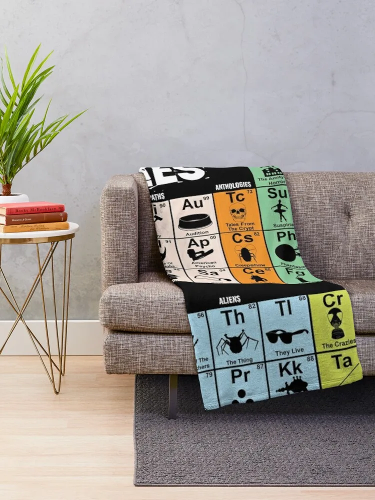 Periodic Table of Horror Movies Throw Blanket