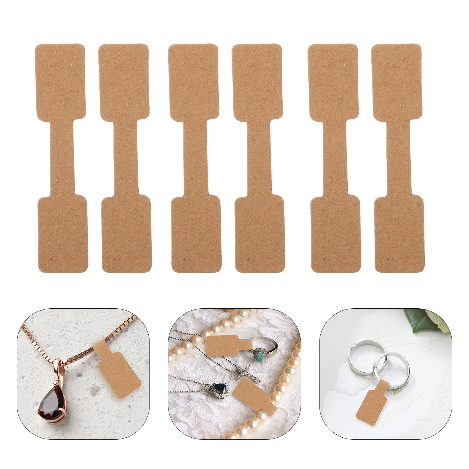 500 шт., ценники для ювелирных изделий, стиль крафт-бумаги, клейкие этикетки, наклейки, записываемые бирки для серег, колец, ожерелья, браслета, розничная торговля