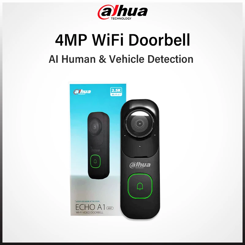 

Dahua 4MP Smart Home WiFi Doorbell Camera Abnormal Sound Alarm AI Human Vehicle Detection Video Intercom APP Two way Talk DB41AB