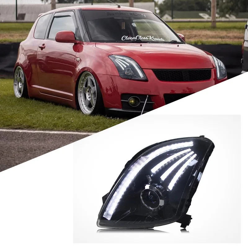

Подходит для 05-16 Suzuki Swift, модифицированная светодиодная фара в сборе, дневные ходовые огни, линза указателя поворота, ксеноновая лампа