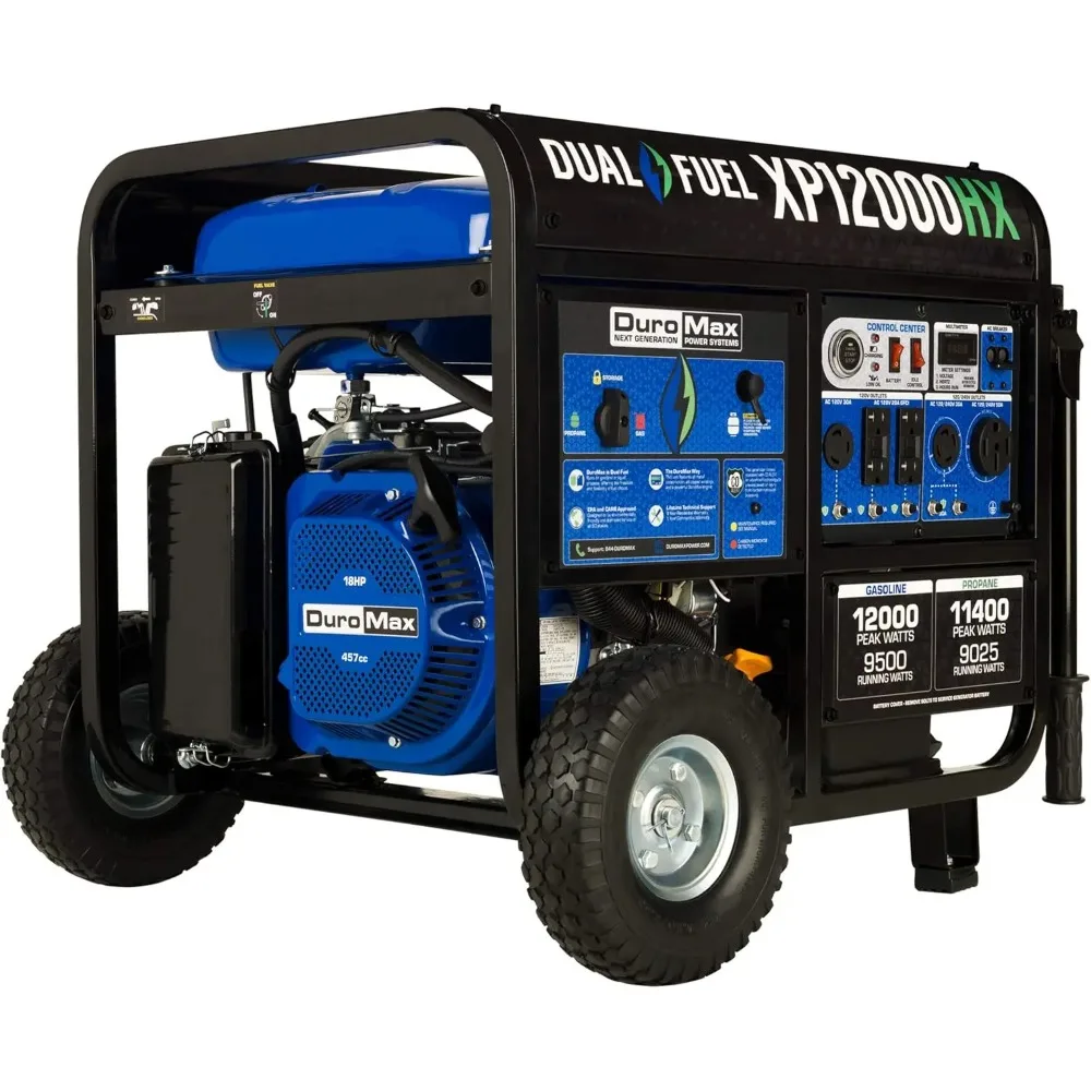 

Dual Fuel Portable Generator-12000 Watt Gas or Propane Powered Electric Start w/CO Alert, 50 State Approved, B