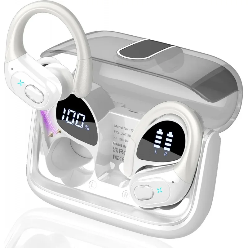 Original New Wireless Headphones Sports Earphones Bluetooth 5.4 Headsets Noise Reduction Earbuds with Mic Ear hooks for Gym/Work