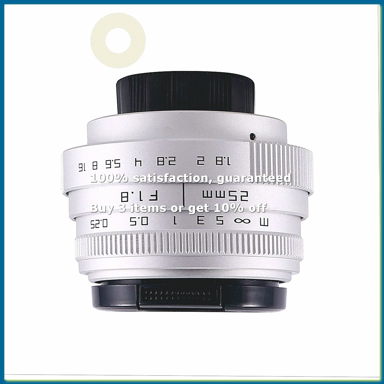 25MM F1.8 -C Television Tv Lens/Cctv Lens for 16Mm C Mount Camera Manual Focus Prime Lens-Silver-A62I