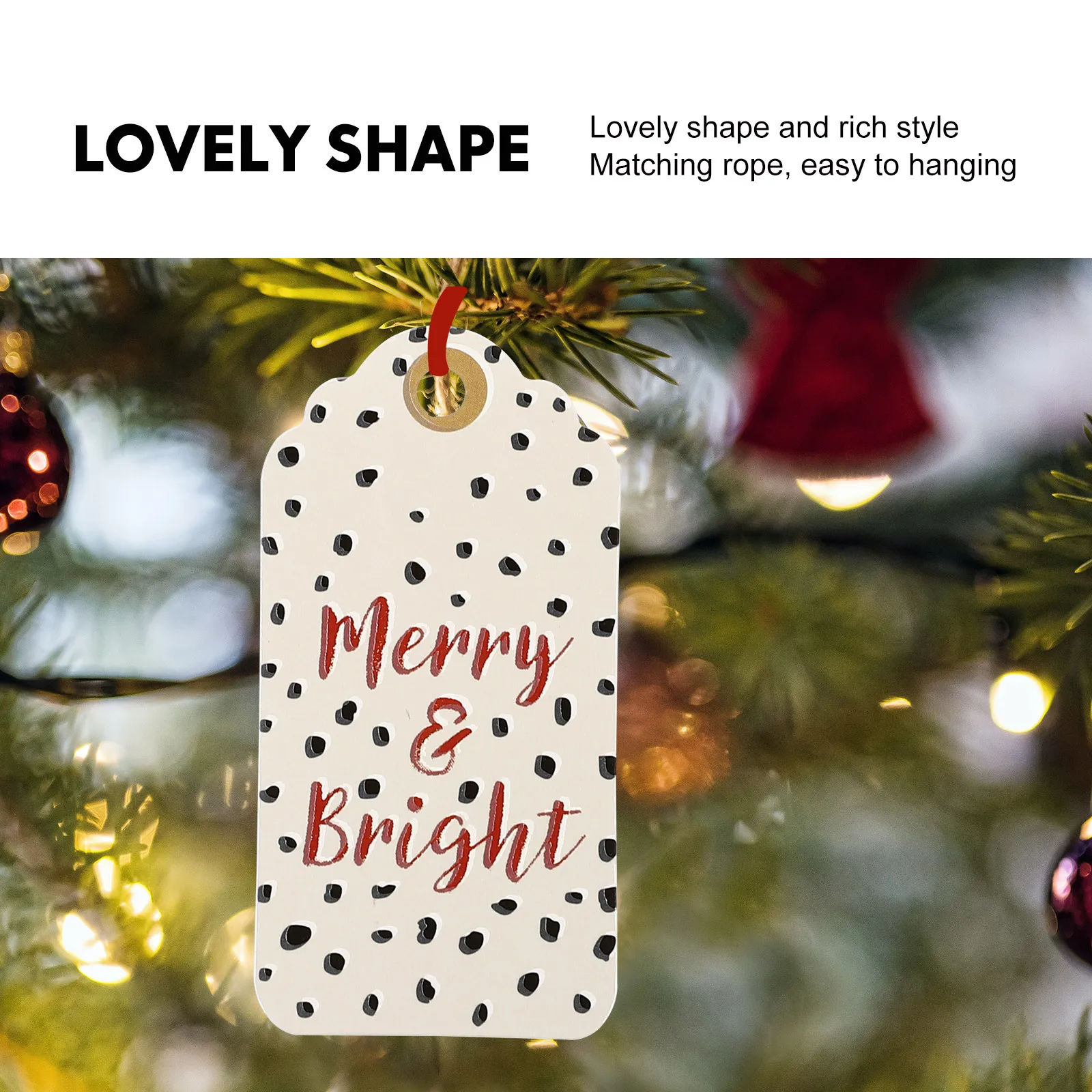 24 Stück Papieranhänger zum Aufhängen von Weihnachtsbaumn, langlebig, dekorativ, Weihnachtsanhänger, Partyzubehör, Geschenkanhänger, dekoratives Etikett