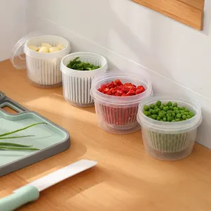 Crisper storage box, refrigerator, fresh maintenance box, chopped green onion, ginger and garlic drainage, 350ml 10 Main Sales Garlic Port - №10