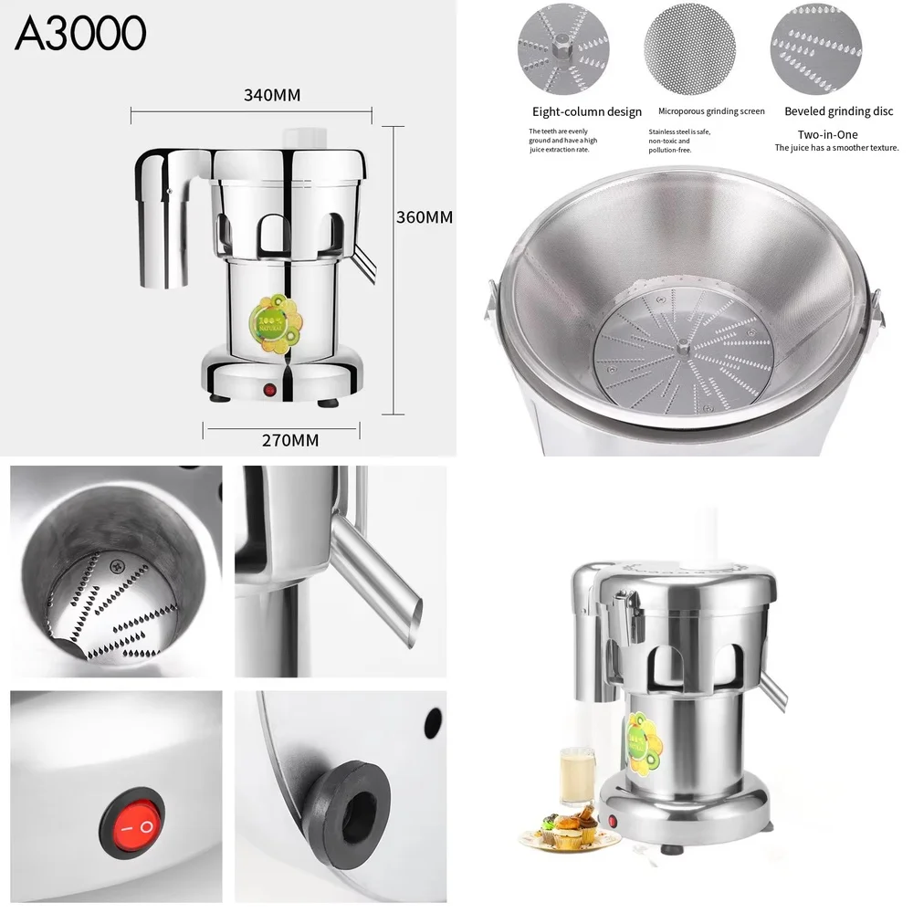 

Commercial Cold Press Juice Machine for Orange Fruit Vegetable Extractor Big Mouth Masticating Slow Juicer Electric Juicing