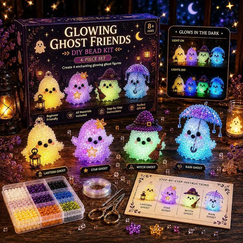 1 Set Tiny Beads 3D Beaded Animal Set Glow In Dark: Creative Craft Handmade Art Kit Shape