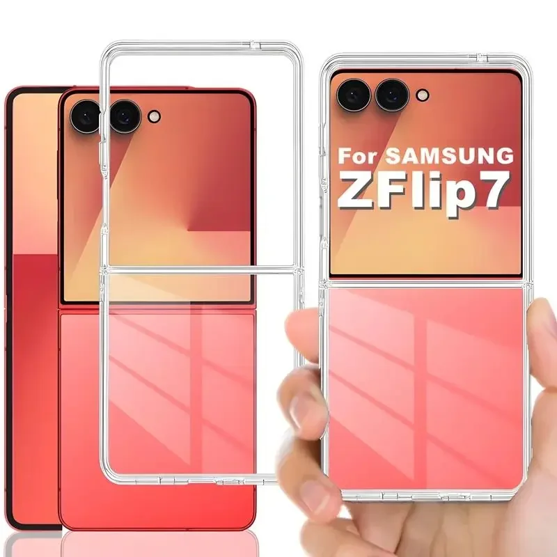 Skinlee For Samsung Galaxy Z Flip 7 FE Case Transparent Hard Shell For Samsung Galaxy Z Flip 7 FE Hard Back Casing Funda Capa