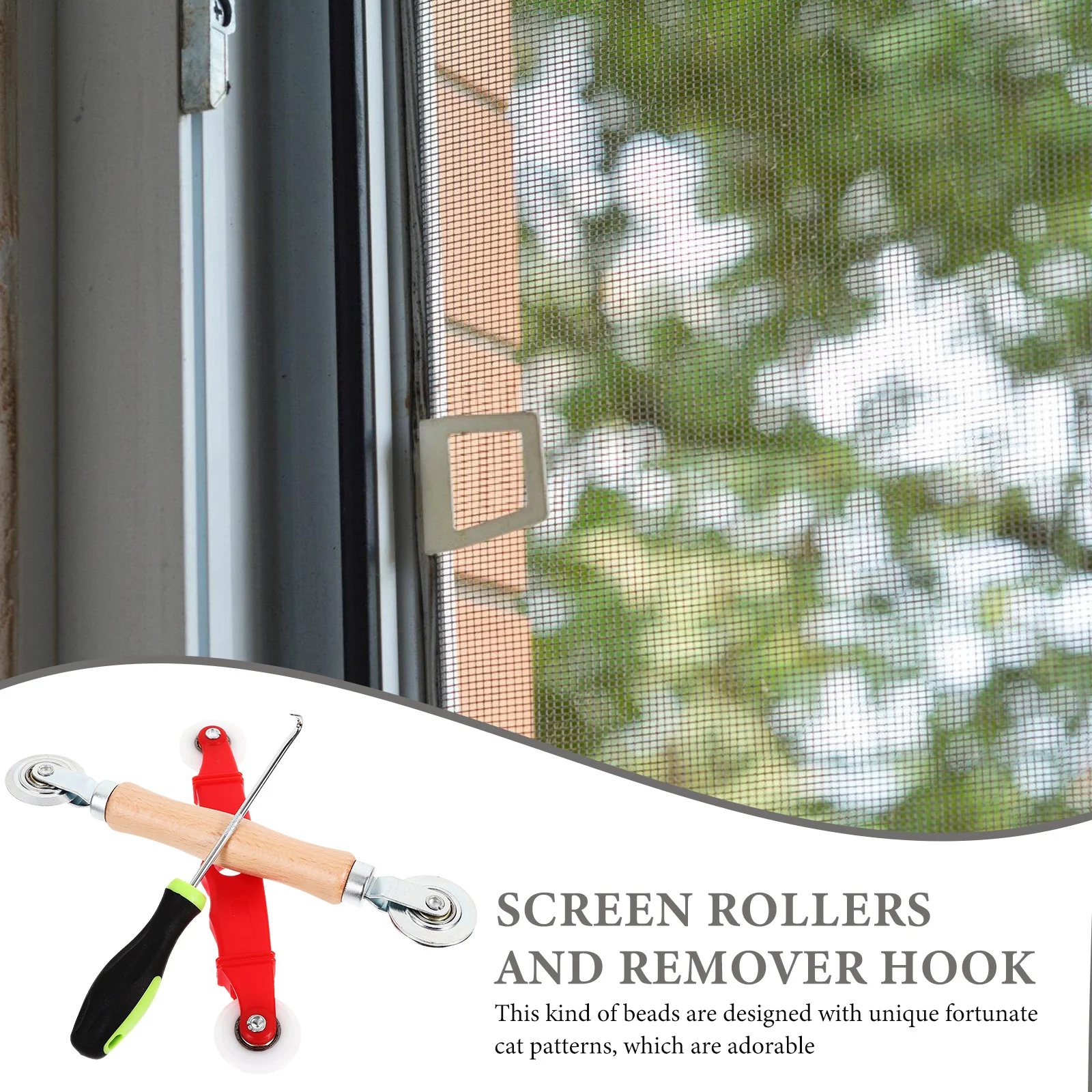 Screen Mesh Tool Small Repair Rolling Installation Gauze Bead The Metal Material of Hook Window Large