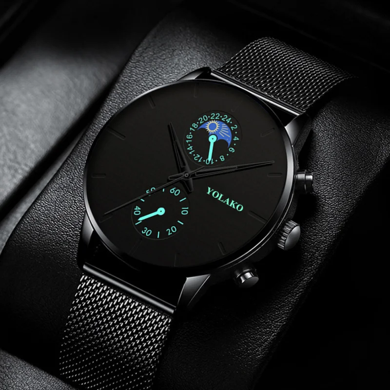 Nuevo reloj de moda para hombre, bonito estudiante británico, estilo coreano, puntero de Color contrastante, cinturón de acero, ojos de cuarzo, cintura electrónica Wat