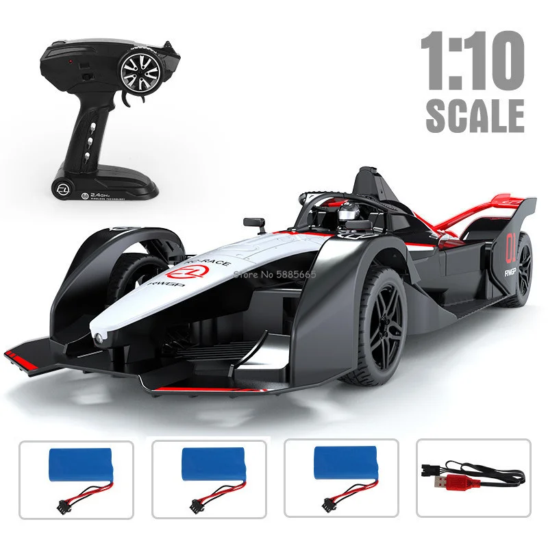 F1レーシングカー,リモコン付き,1:10スケール,大型,4輪幅51cm,LED照明