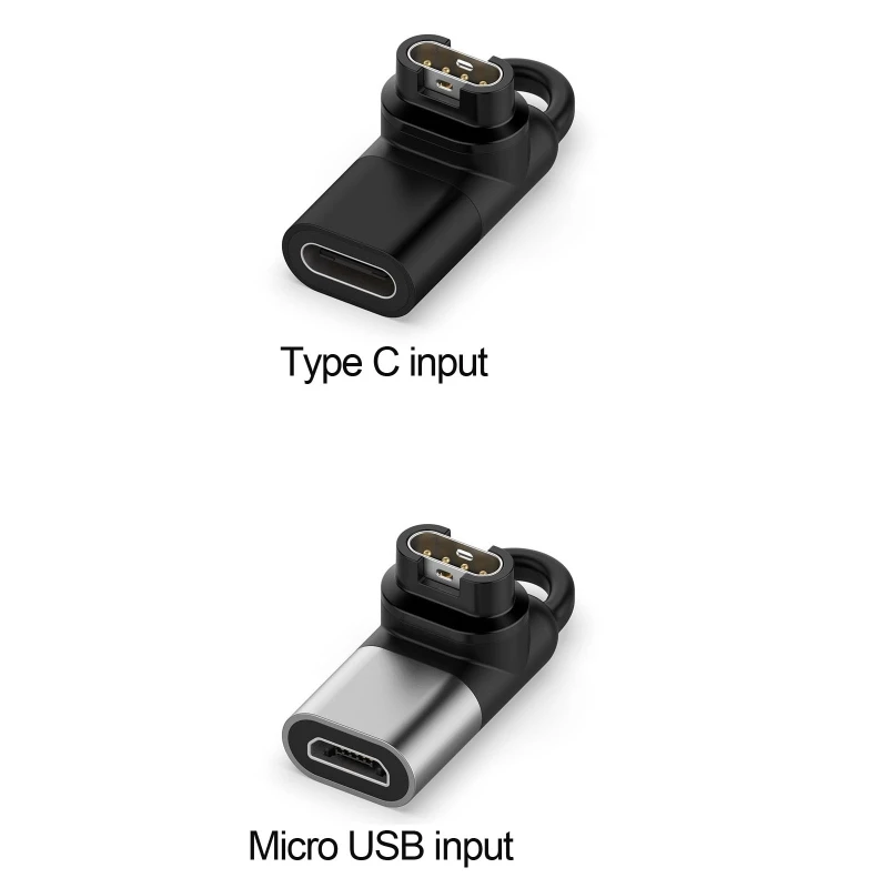 Conversor de carregamento usb c fêmea para 4 pinos, conversor para garmin fenix 5/vestígio/5x/6 forerunner 45/45s/245/245m/935 relógio inteligente