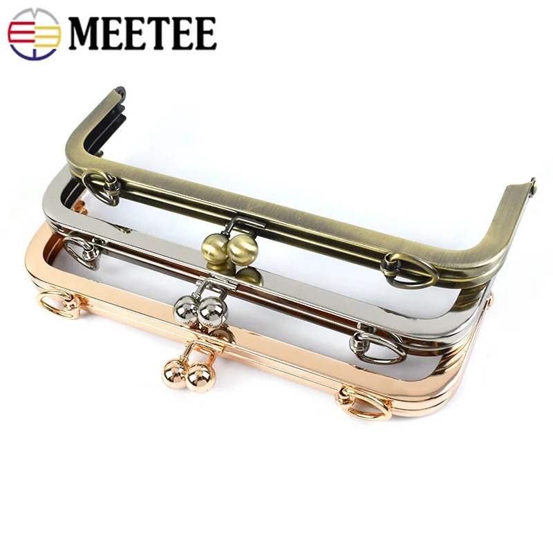 1/2 Stück 20/25cm Rechteckiger Metall-Kussverschluss Taschenrahmen Schnalle Taschenzubehör Handtaschengriff Haken DIY Nähzubehör