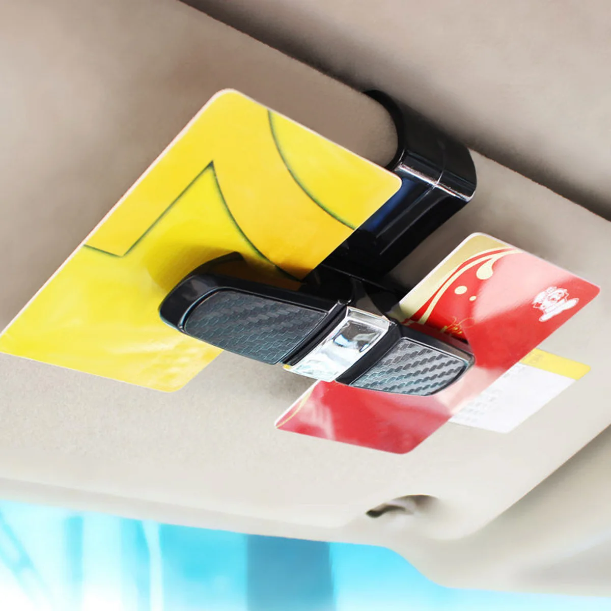 

4Pcs Car Visor Glasses Clip Visor Mount Sunglasses Folder Auto Fastener Clip Durable ABS Storage Holder for Glasses