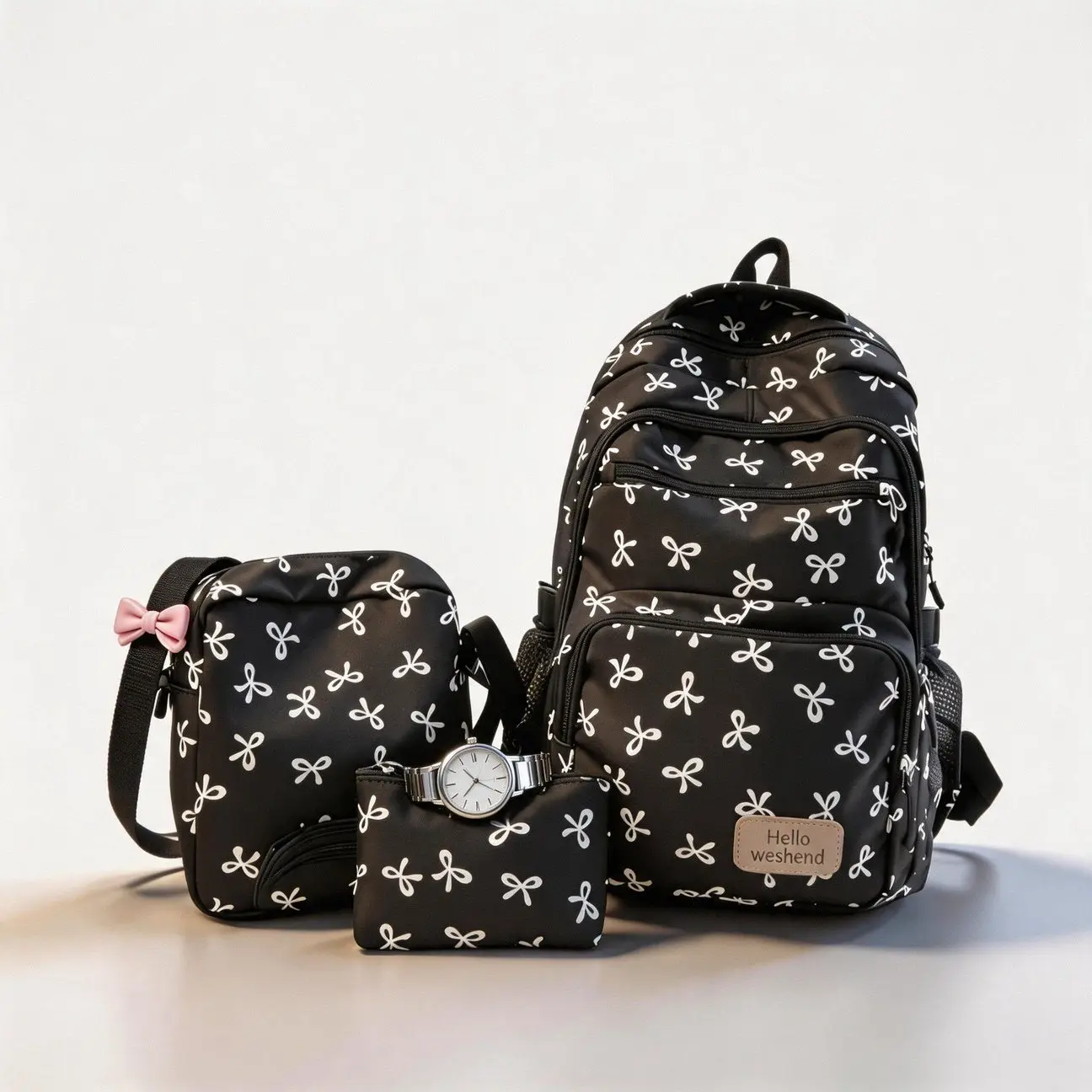Pro Pcs Set Casual Cute Backpack Crossbody Bag Storage Bag 3-Piece Set Utility Style