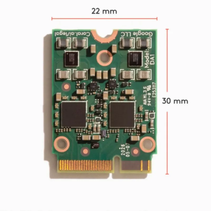 M.2 Coral Accelerator Dual Edge TPU 8TOPS AI Module G650-06076-01 with Adapter Option Separately Sold