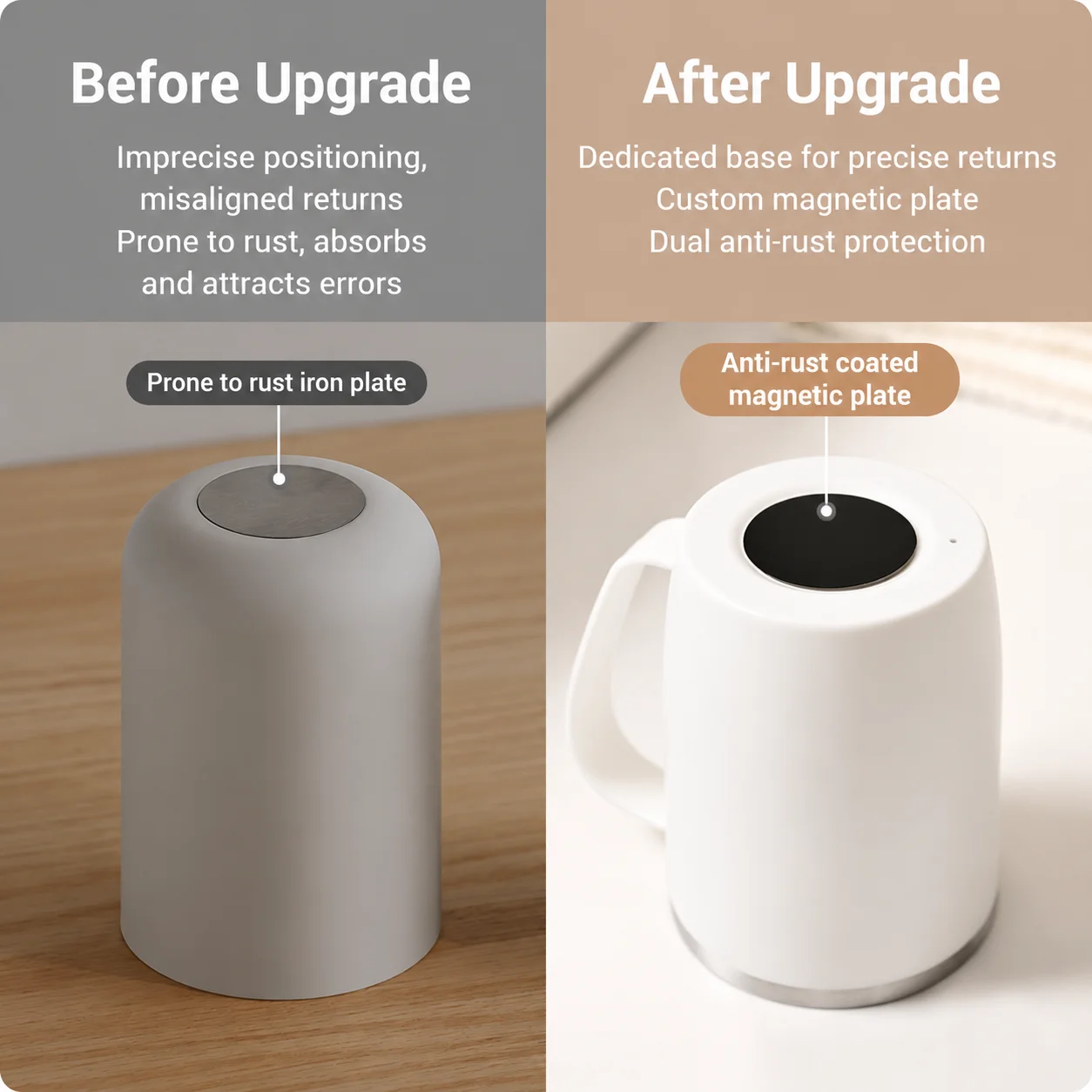Magnetic Wall-mounted Toothbrush Holder 304 Stainless Steel Cup_voghion.com