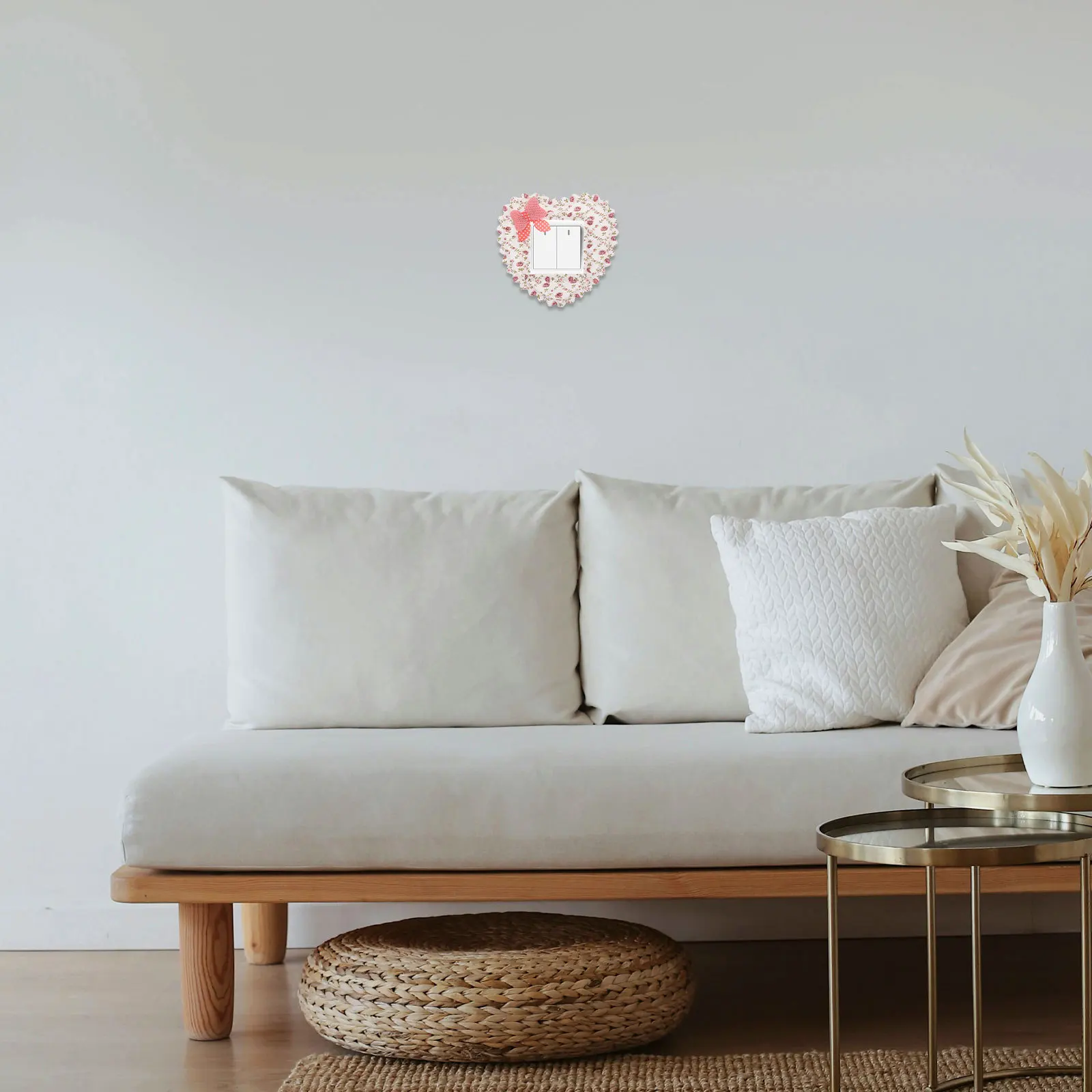 

6Pcs Lace Flower Switch Cover Decorative Outlet Protector Soft Fabric Stickers for Bedroom Bathroom Flower Outlet Cover