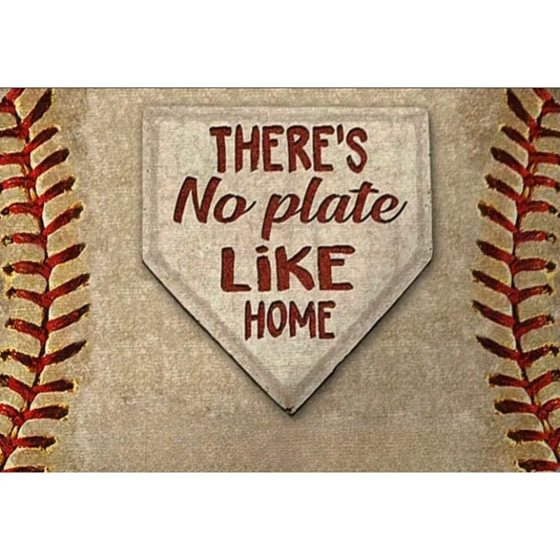 ممسحة من الفلانيل ذات طابع البيسبول "لا توجد لوحة مثل المنزل" تصميم هدية مثالية لمحبي البيسبول حصيرة ديكور قابل للغسل في الغسالة #3