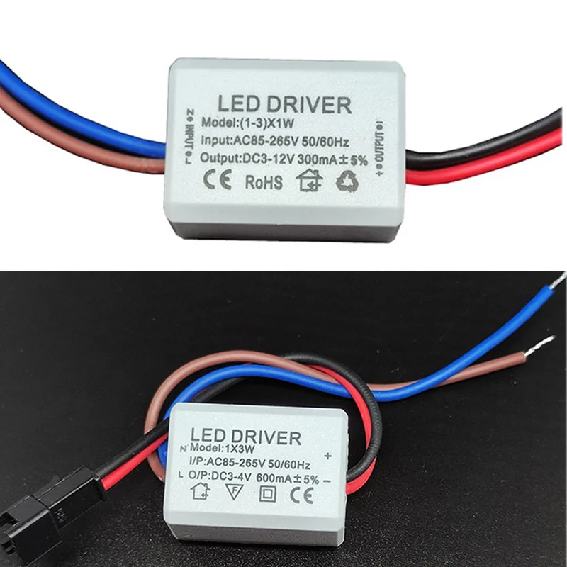 1Pcs Lighting Transformer AC 85-265V to DC 3-12V LED Power Supply Driver Adapter for 1 - 3W Ceiling Thumb Light Lamp