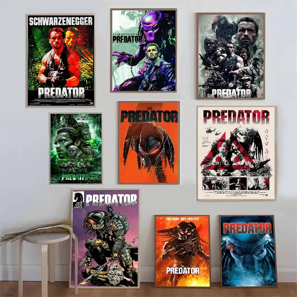 The P-Predator Monster Movie Self-adhesive Art Poster Whitepaper Sticker DIY Room Bar Cafe Wall Decor