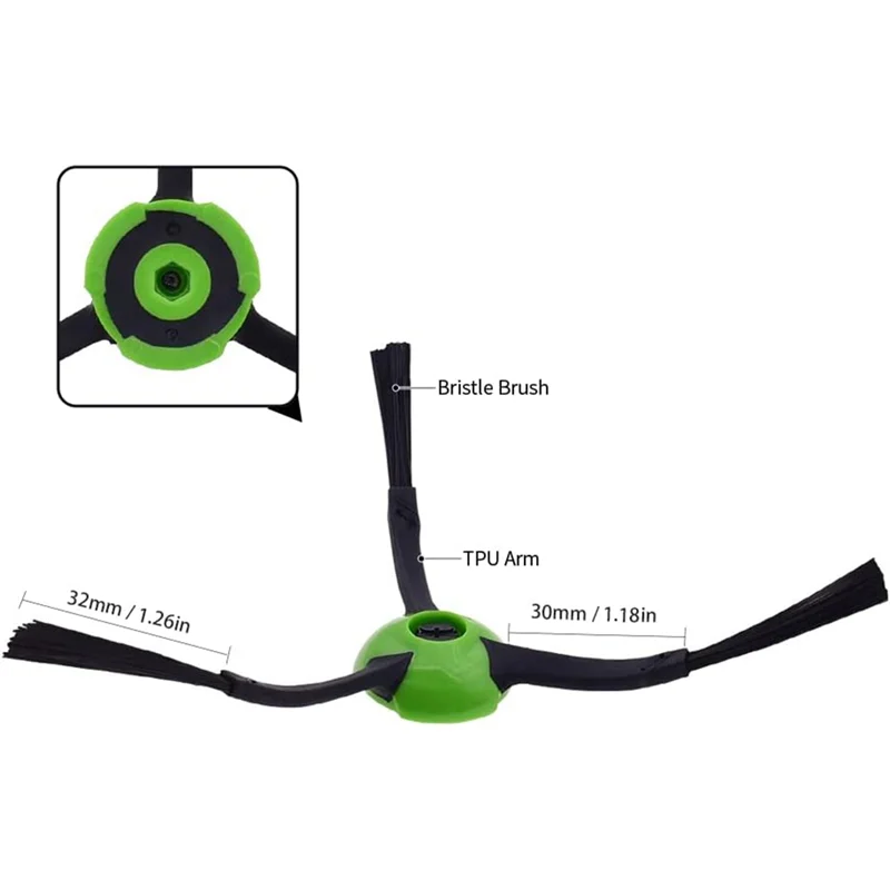 Cepillos laterales de repuesto para IRobot Roomba E, I y J Series E5, E6, I1, I1 +, I3, I3 +, I4, I4 +, I6, I7, I8, J7 j7 + Plus