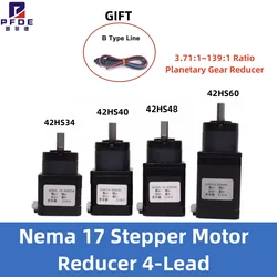 NO NONema 17 Stepper Motor Reducer 4-Lead 3.71:1~139:1 Ratio Planetary Gear Reducer For CNC 3D Printer High Torque Metal Gearbox