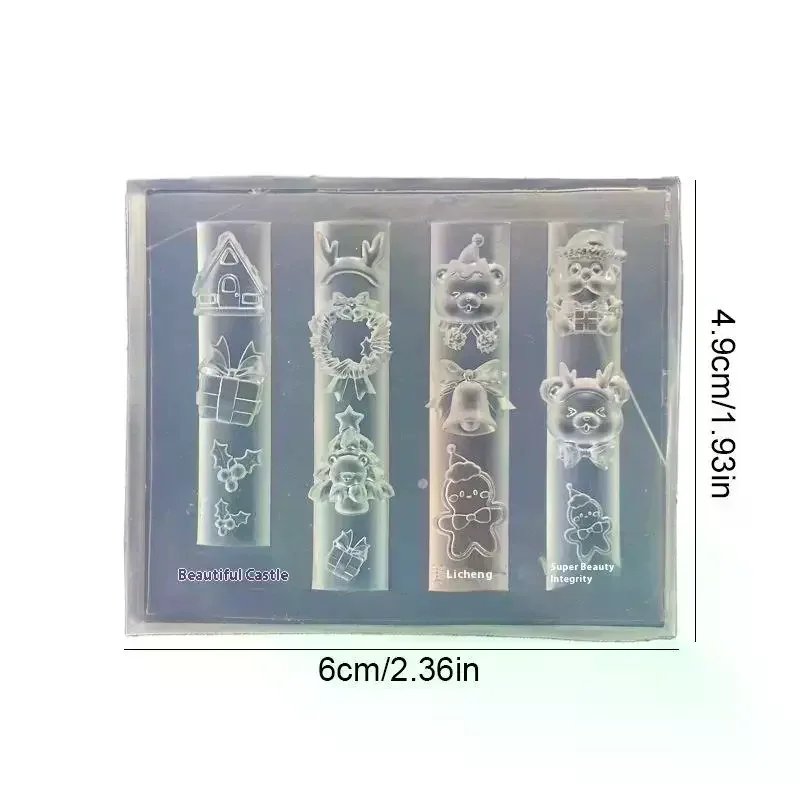 1 قطعة عيد الميلاد ثلج شجرة عيد الميلاد ثلاثية الأبعاد مسمار قالب سانتا كلوز مسمار الزينة Diy بها بنفسك تصميم سيليكون قالب مانيكير مسمار الفن سحر #6