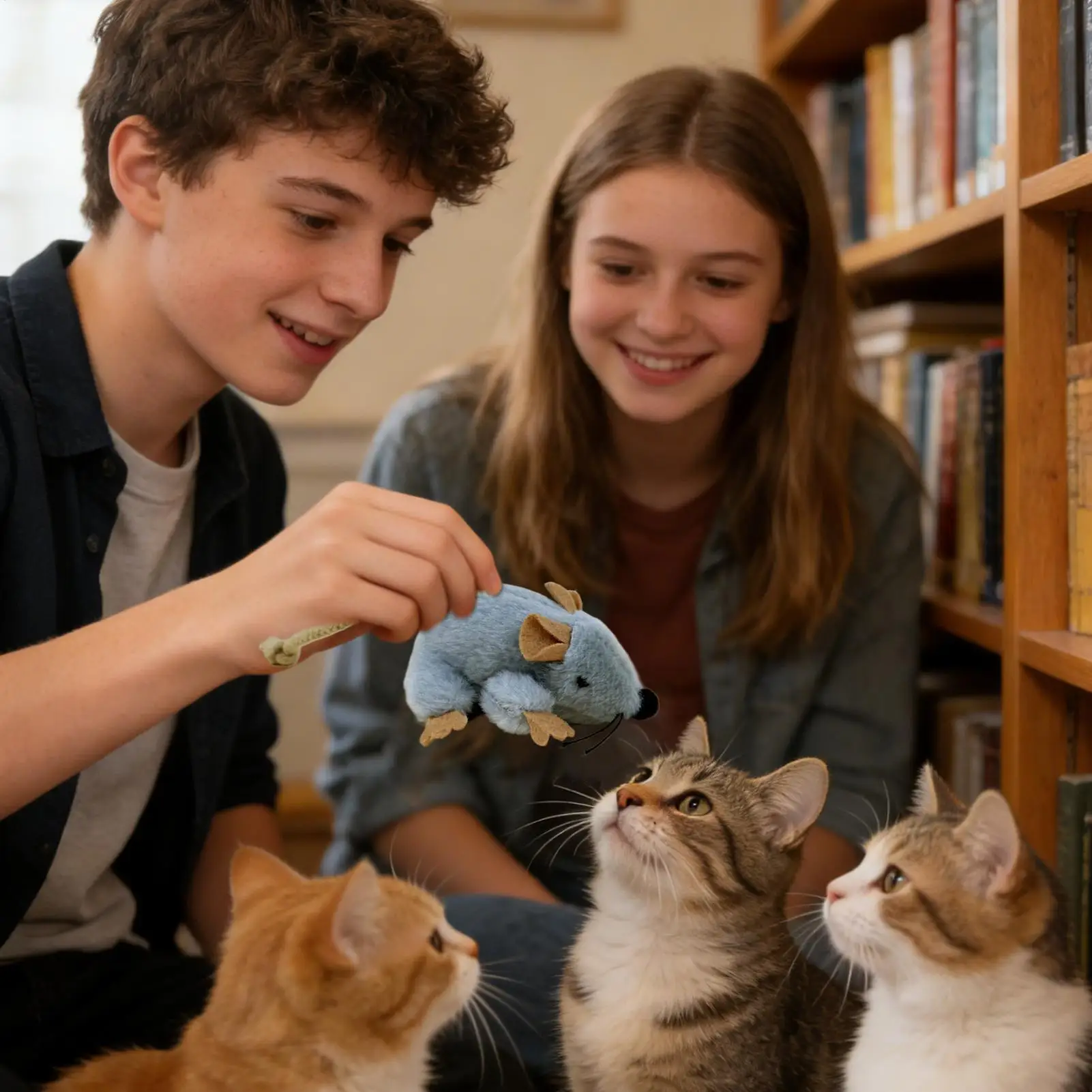 Cat Toy Plush Mouse Compact Realistic Play Game with Built-In Sound Plush Cat Toys for Daily Ground Home Indoor Outdoor Birthday