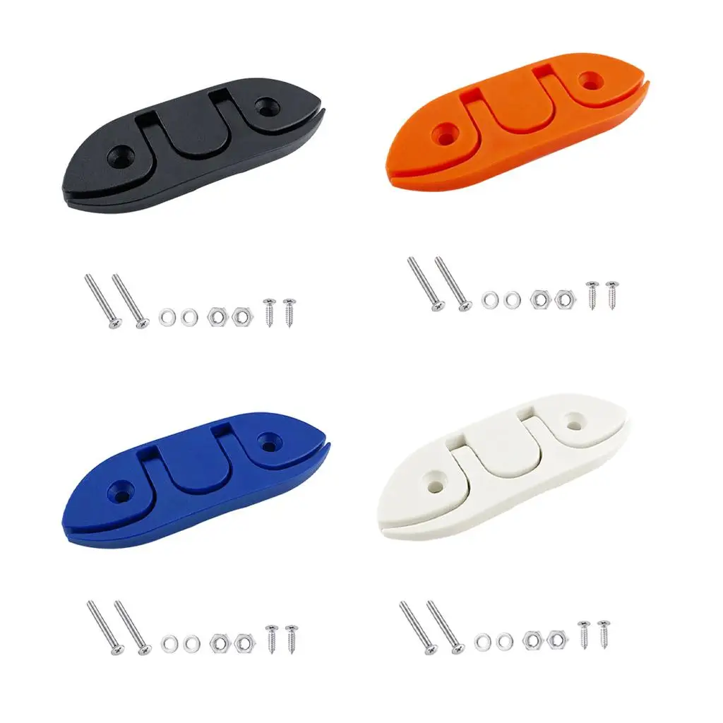 120mm Boat Flip up Folding Pull up Cleat W/Fasteners Nylon Line Rope Mooring Cleat Boat Folding Cleat Hardware