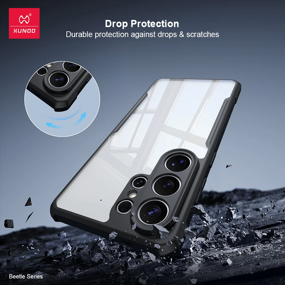 Etui Xundd pasujące do telefonów Samsung S26/S26 Plus/S26 Ultra, seria Xundd Beetle, odporne na upadki, pełne pokrycie, przezroczysty tylny panel. — zdjęcie produktu 6