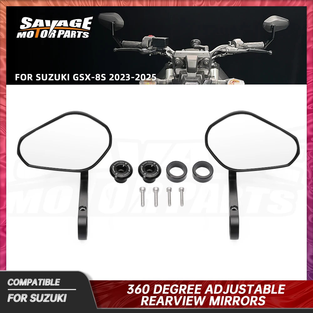 

GSX8S 2025 Adjustable Rearview Mirror For Suzuki GSX-8S 2023-2024 Motorcycle Parts Blind Spot Mirror Auxiliary Rearview Mirror