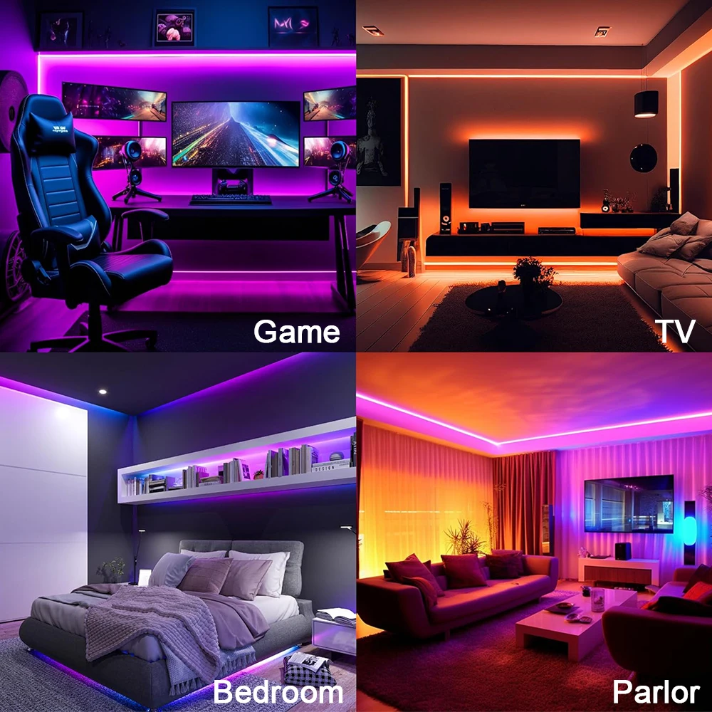 Wiscolor  5V USB tira de luz LED , Bluetooth APP Control RGB5050 Luz LED, 1-5M Led Cinta de TV Retroiluminación Habitación Decoración de Navidad