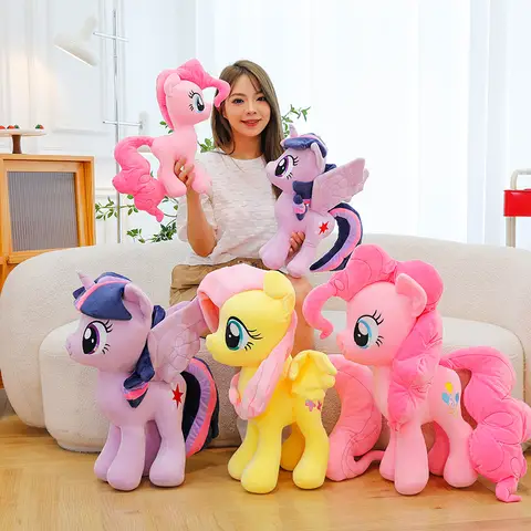 Nowy My Little Pony pluszowa lalka Anime Twilight Sparkle Fluttershy Pinkie Pie Cartoon miękka ozdoba urodziny Kawaii zabawka prezent dla dzieci