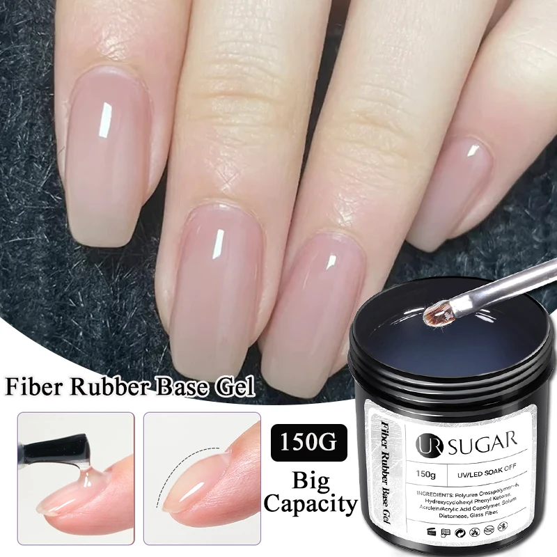 

UR SUGAR 150g Fiberglass Rubber Base Nail Building Gel For Quick Construction Semi-permanent Varnish Manicure Nail Repair Gel