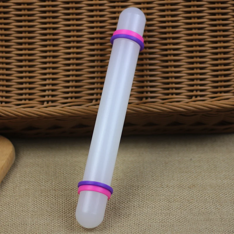 

23cm Plastic White Non-stick Glide fondant rolling pin Cake Dough Roller Decorating Cake Tools