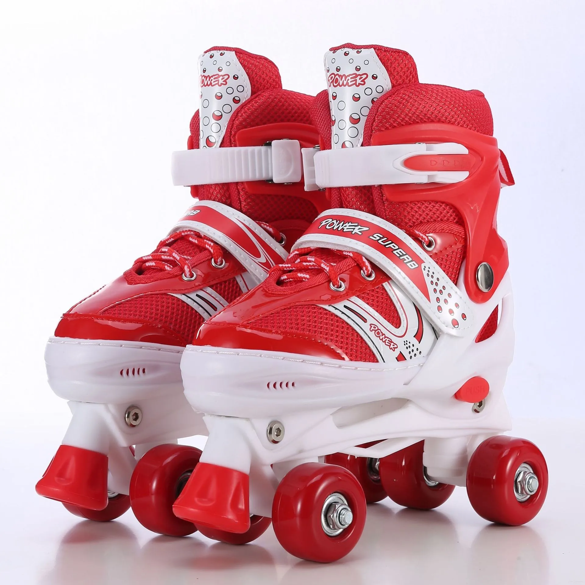 Adjusted Boys Girls Kids Children Roller Skates Shoes Patines 2 Row Line Sliding Adjustable Quad Sneakers PU Flashing 4 Wheels