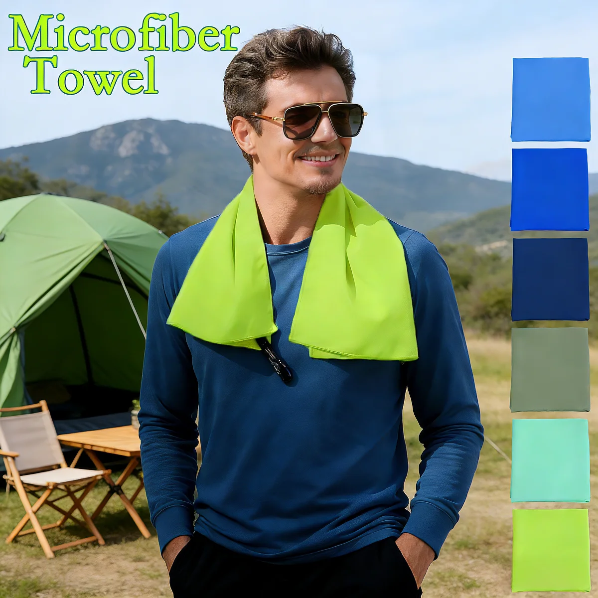 

Полотенца из микрофибры, 2 шт., быстросохнущие, супервпитывающие, для йоги, тренажерного зала, путешествий, фитнеса, плавания, кемпинга, портативные, удобные для переноски