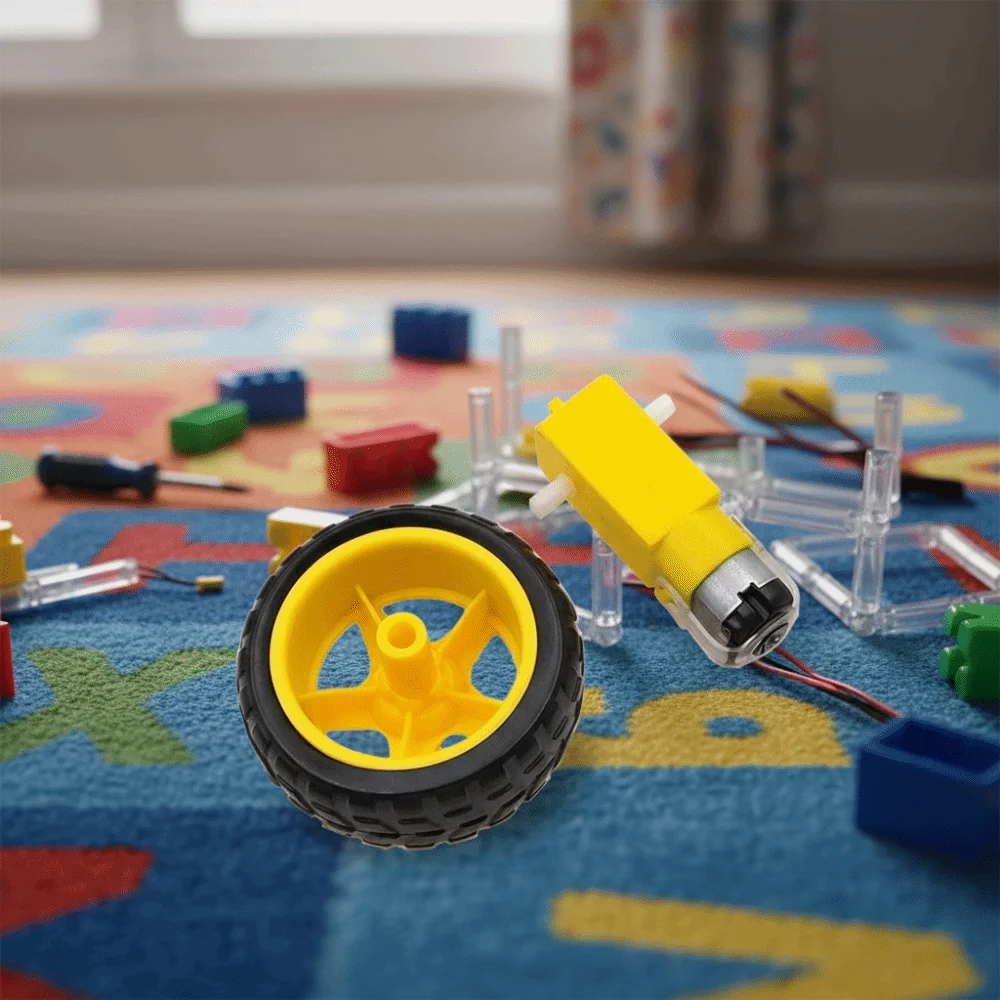 3-6V DC Motore Elettrico Magnetico In Plastica TT Motore Ruota Pneumatico 1:48 Giallo Doppio Albero Motoriduttore Arduino Smart Car