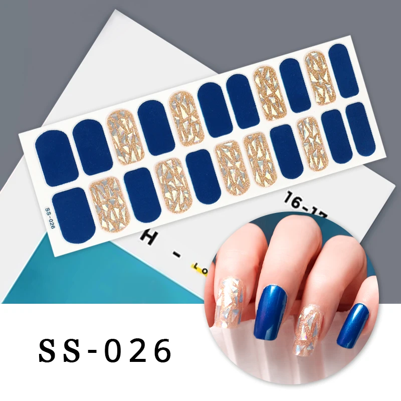 Sanuxc Golden Nail Stickers 3D Nail Polish Stickers Self Adhesive Stickers for Nail Art Shiny Decals for Women Girls Manicure