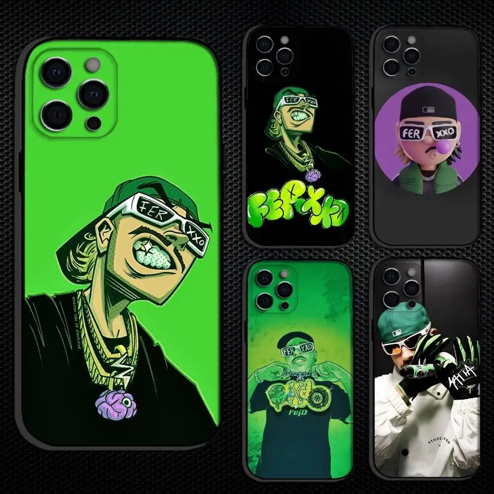 

Singer F-Feid F-Ferxxo S-SlXDO Phone Case For iPhone 16,15,14,13,12,11 Plus,Pro Max, Others Soft Black Cover