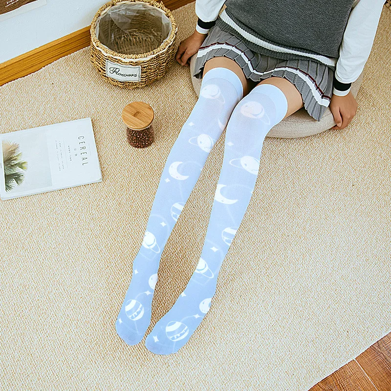 Cute sweet Lolita thigh stockings fashion cartoon knee female stockings candy bunny pink girl long tube sexy stockings