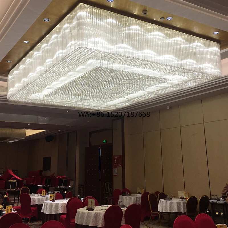 

Custom Large Glass Ceiling Light Iron Base Luxury Hotel Lobby Modern Chandelier Lamp for New Product Decoration Project